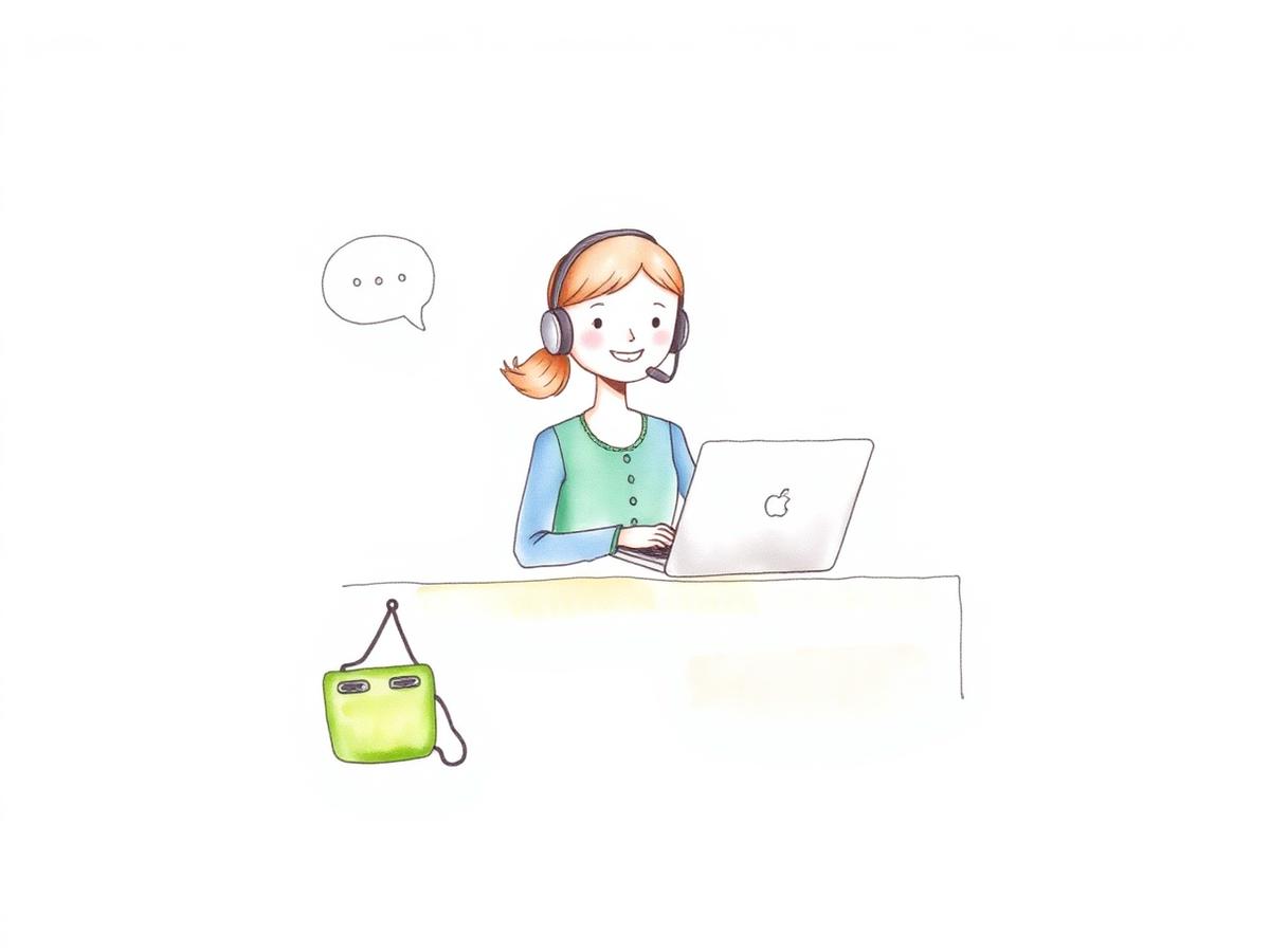 Illustration of a PhoneLock advisor answering customer enquiries